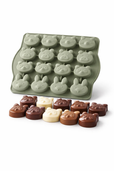 evolis kitchen 1 Piece Mint Green 16-Piece Heat Resistant Fireproof Non-Stick Silicone Chocolate Ice Mold