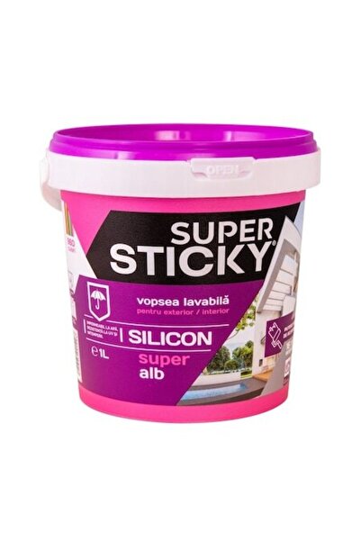 Sticky Vopsea Super Lavabilă, Albă, 1 L