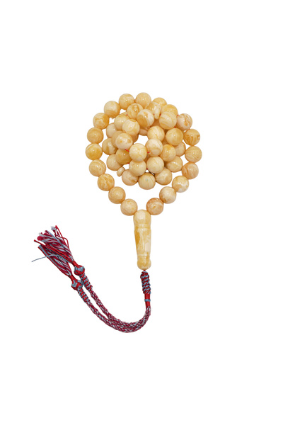 Generic Kaliningrad Logo Bead Amber Rosary 54 Beads 103g 15mm Prayer Beads
