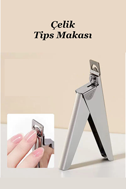 Easy Beauty Çelik Tips Makası - Protez Tırnak Tips Kesme Makası - Takma Tırna...