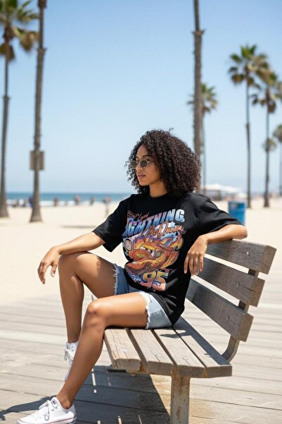 ciel moda Lighting Mcqueen 95 Detailled Black Oversized T-Shirt