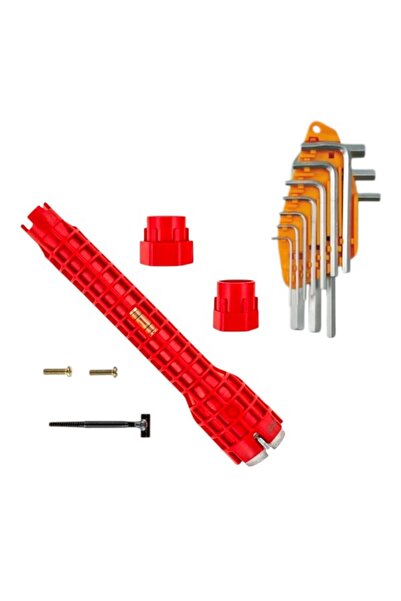 Universal Set of 10 hexagonal keys 1.5-10 mm -, chrome vanadium with 8 in 1 m...