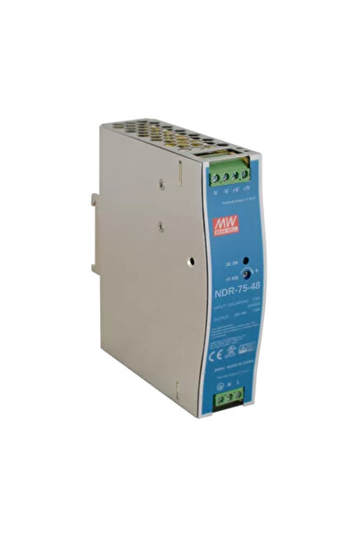 Meanwell Switching power supply, 48V/1.6A, 76.8W, DIN rail - MEAN WELL NDR-75-48