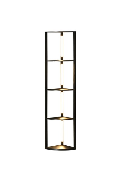 OEM Modern floor lamp with shelves, LED, MDF, black, 41 x 29.5 x 163.5 cm