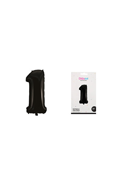 Adana Pasta Malzemeleri 26 Inch Folio Balloon Number 1 Matte Black Balonevi̇