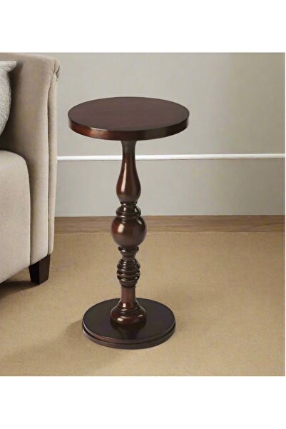 Generic Natural Wood Service Table with Decorations - Size 35 * 55