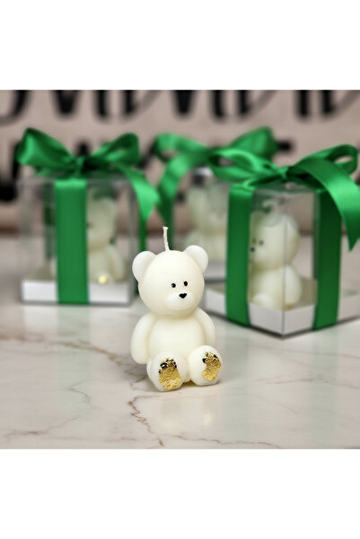 Invitatii Originale GREEN teddy bear candle