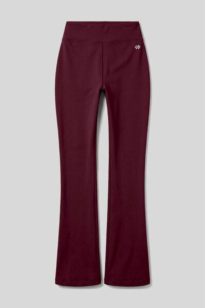 TOMMY LIFE Burgundy Stretchy High Waist Sports Women's Spanish Leg Women's Le...