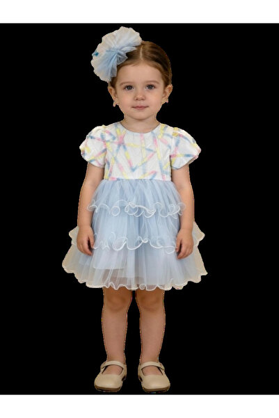 The-kid.co Mai 3 D Appliqué Tulle Dress - Blue