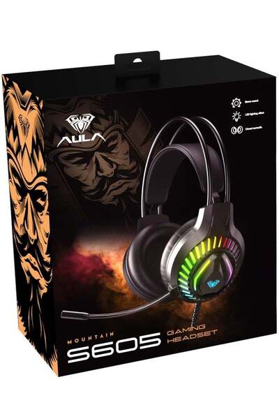 Aula S605 Wired RGB Gaming Headphones with Mic – 7.1 Surround Sound, Noise-Ca...