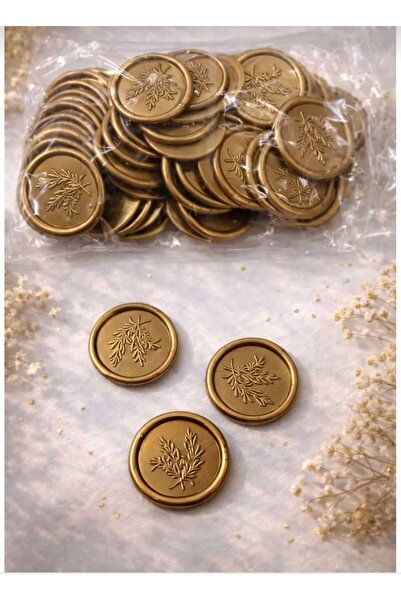 Kateleya Hazır Mum mühür 25 adet -Gold-zeytin dalı