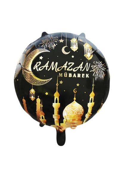 Adana Pasta Malzemeleri 18 Inch Round Ramadan Mubarek Foil Balloon