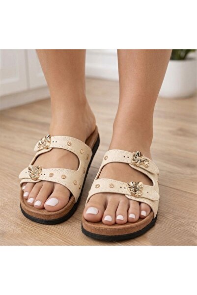 FASHION Textured Luxe Dual Strap Buckle Sandals for Women