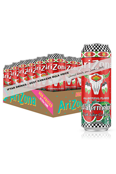 Arizona عصير البطيخ 650 مل (عبوة من 24 علبة)