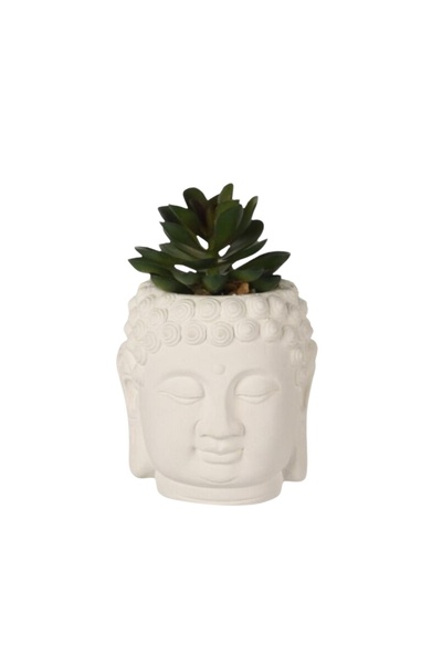 Koopman Plantă artificială suculentă în ghiveci de ciment de 12,5 cm, în form...