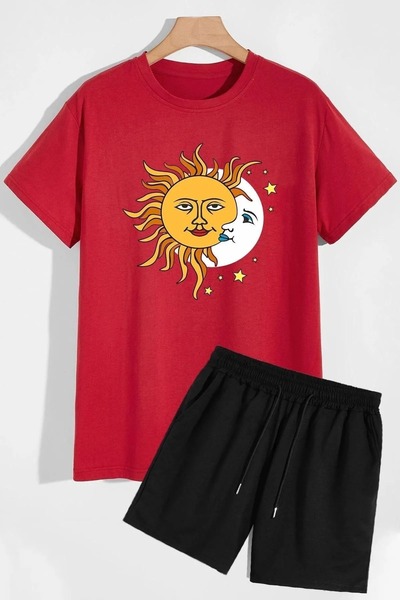 By Layina Women's Tracksuit Set - Crew Neck T-Shirt and Shorts Set