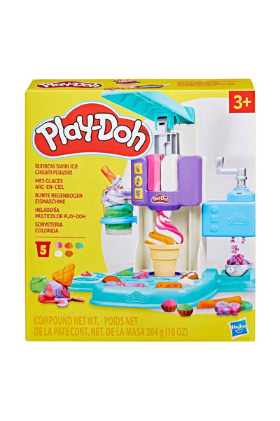 Play Doh مجموعة لعب الآيس كريم الدوامة بألوان قوس قزح من بلاي دوه G0028