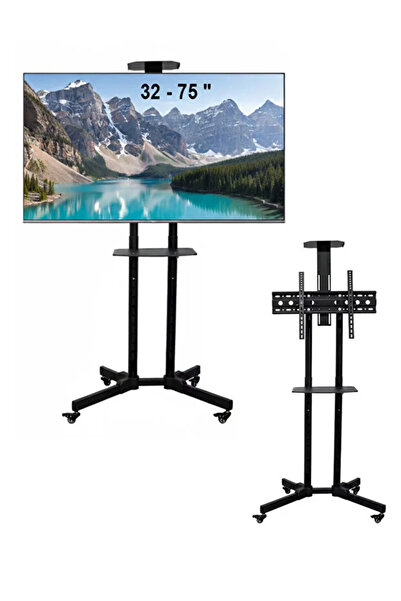 Lorraya 📺 Mobile Adjustable TV Cart | 32-75 Inch with Locking Wheels 📺