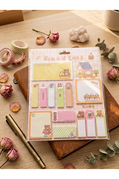Bam Set de note adezive cu design drăguț de urs