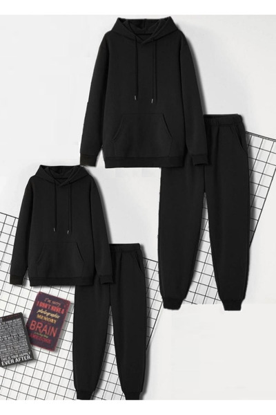 EYAX MODA Σετ 2 τεμαχίων unisex φόρμας - Σετ φούτερ με κουκούλα και φόρμα φόρμας