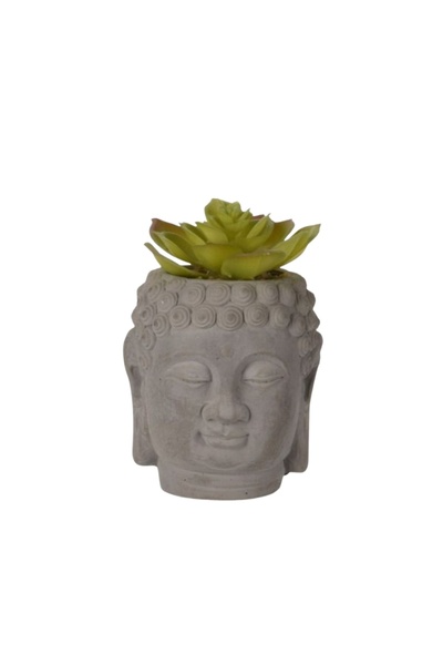 Koopman Plantă artificială suculentă în ghiveci de ciment de 12,5 cm, în form...