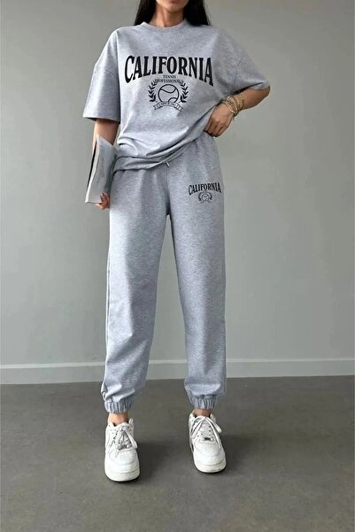 By Layina Tennis Oversize Crew Neck Sweatpants and T-shirt - Jogger T-shirt B...