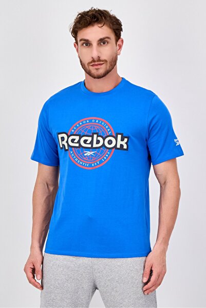 Reebok Men Sportswear Fit Short Sleeve Outdoor T-Shirt, Blue