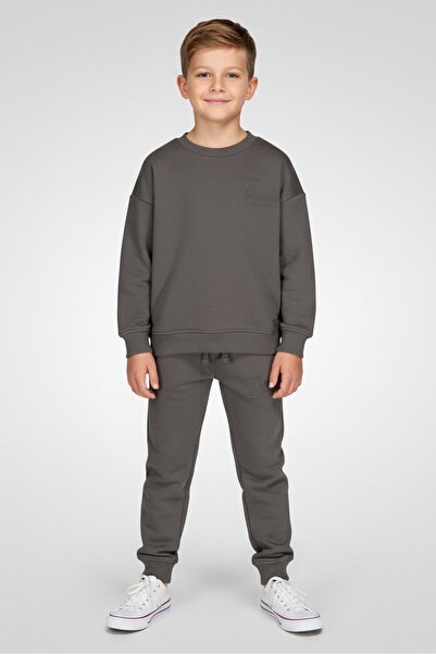 Fudo Kids Boy 2 Pieces Brand Logo Long Sleeve Sweatshirt With Jogger Pants, D...