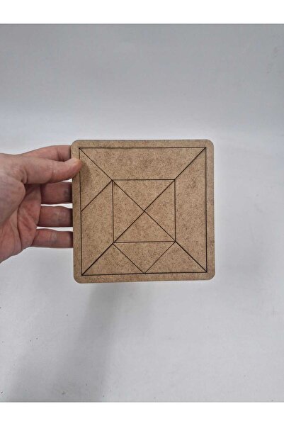 NETWORK ART 1 Adet Tangram Doğal Ahşap Eğitici Oyuncak Boyanabilir