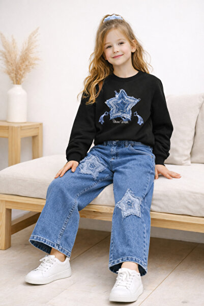 PEMBE LİFE Set de 2 piese roz 57703-26 pentru fete: hanorac cu broderie cu st...