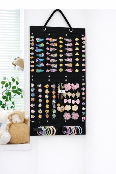 GlassySKY Organizator elegant pentru accesorii de păr din pâslă cu geantă niv...