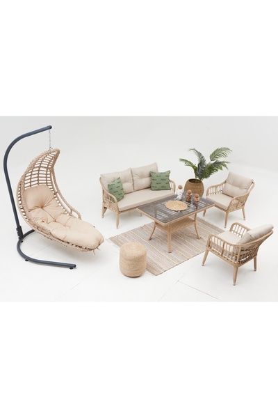 Vivense Çeşme Bahçe Oturma Grubu + Bahçe Salıncağı