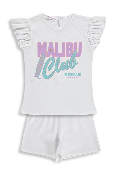 Civil Girls Malibu Printed Shorts Set for 6-9 Years - Off-White