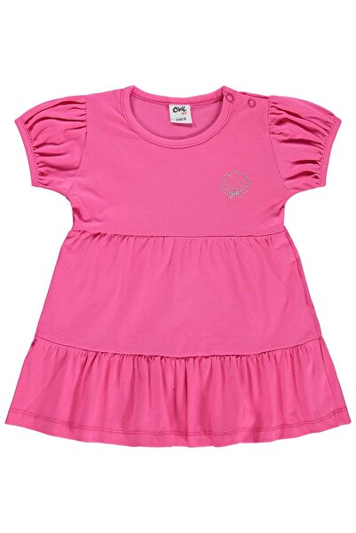 Civil Baby Κέντημα με κορδόνια στρας 6-18 μηνών Ζιλέ και Φόρεμα - Φούσια