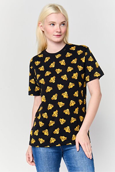 Undiz تي شيرت نسائي من x Disney The Lion King برقبة دائرية وأكمام قصيرة وطباع...