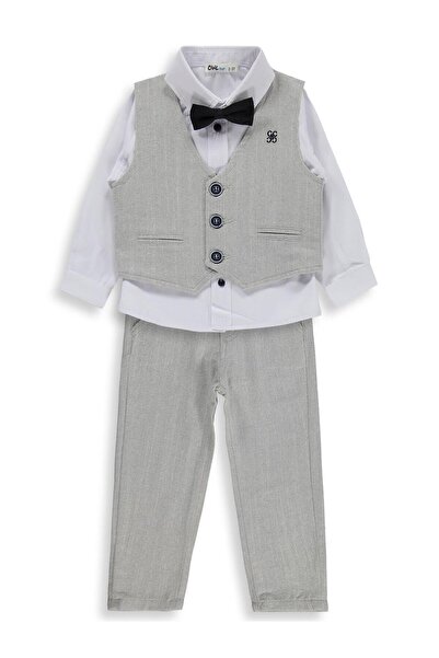 Civil Boys Set vestă și lenjerie de pat din 3 piese pentru 2-5 ani - Gri 4-5 ani