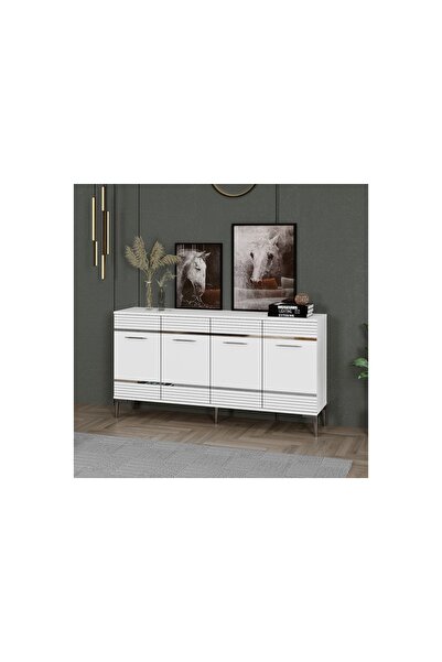 Vivense MAYA ÇOK AMAÇLI DOLAP, KONSOL, 150 CM, BEYAZ GÜMÜŞ