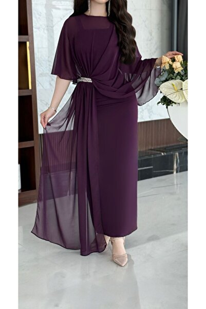 NO BRAND Royal Mowal Fashion Evening Gown Dress with Draped Bodice and Sparkl...