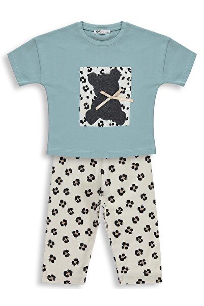 Civil Girls Σετ με σχέδιο λεοπάρ αρκουδάκι για 2-5 ετών - Πράσινο