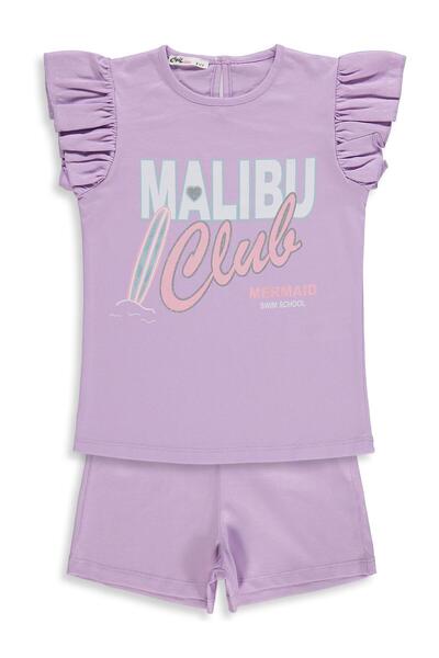 Civil Girls Σετ με σορτς με στάμπα Malibu για 6-9 ετών - Λιλά