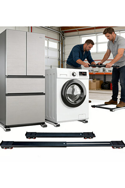 Fikpoo قاعدة غسالة مزدوجة الأنابيب قابلة للتعديل مع طول مُحسّن، وحامل ثلاجة م...