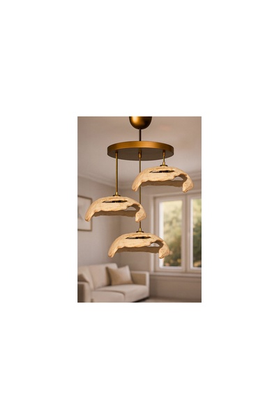 Vivense Cavora Handmade Üçlü Karbon Beton Avize