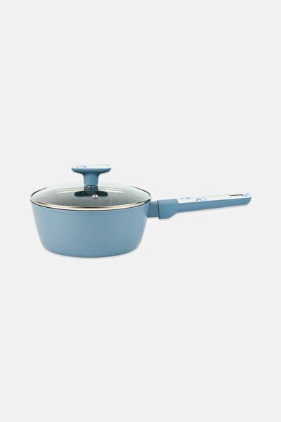Laura Ashley Aluminium Saucepan With Glass Lid, Slate Blue