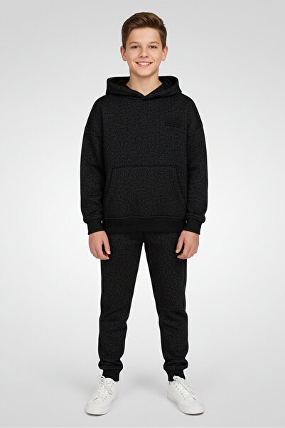 Fudo Kids Boy 2 Pieces Brand Logo Long Sleeve Hoodie With Jogger Pants Set, H...