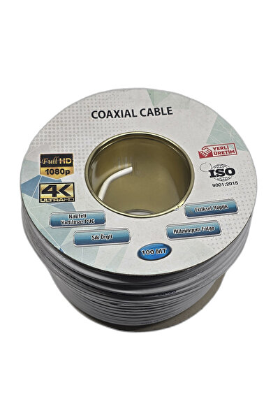 chester RG6/U4 Anten Kablosu 100 Metre Coaxial Bakır Karışımlı Uydu Kablosu F...