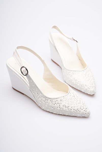 Egepass Mi̇ll Geli̇nli̇k Wedding Dress Wedge Heel Women's Shoes Heel Height 8 cm