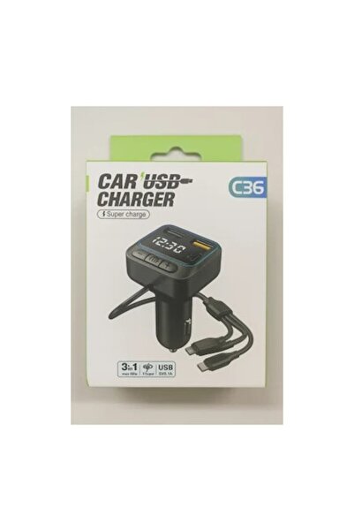 OEM C36 3 in 1 Car Modulator – FM, Bluetooth Hands-Free and USB Fast Charging...