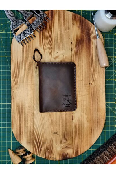 Balthazar Workshop Gael Bifold El Yapımı Minimal Vejetal Crazy Hakiki Deri Ka...
