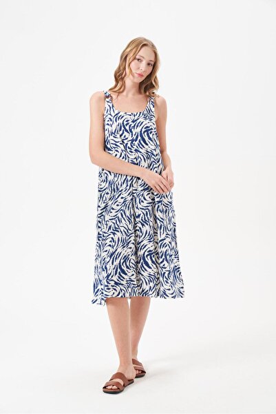 PJS Γυναικείο φόρεμα σε μπλε ναυτικό χρώμα 29059