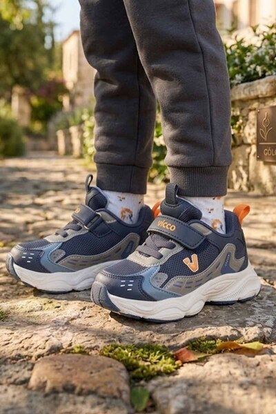 Vicco Boys' Sports Shoes - Navy Blue Sneaker with Velcro Fastening and Lightw...
